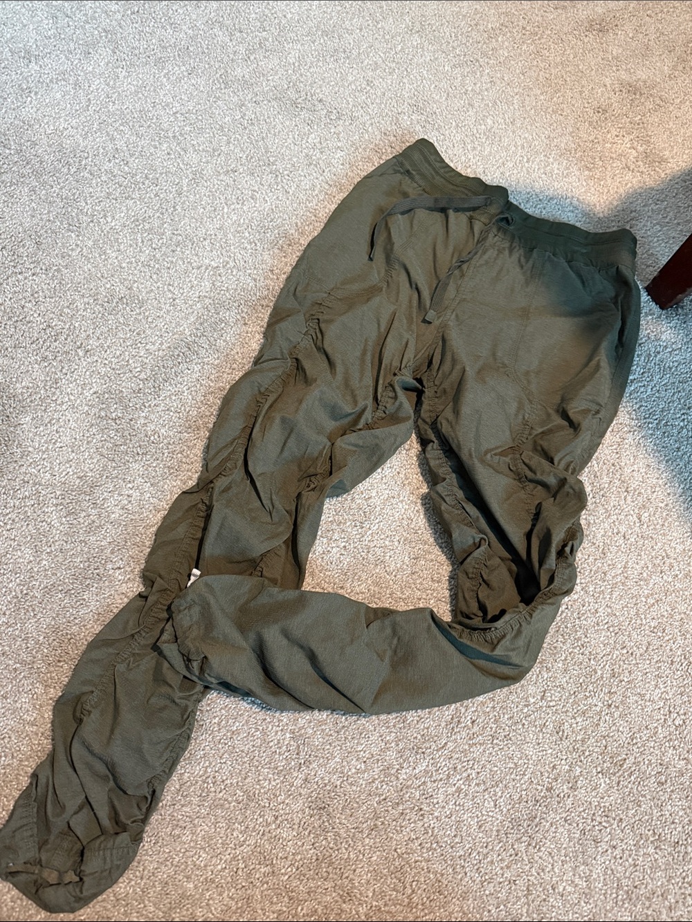 Women's Olive Green Drawstring Jogger Sweatpants